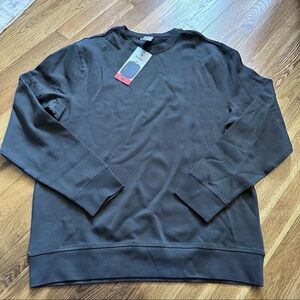 Hurley Men’s Medium Textured Crewneck Sweatshirt Dark Gray Embroidered Logo NWT